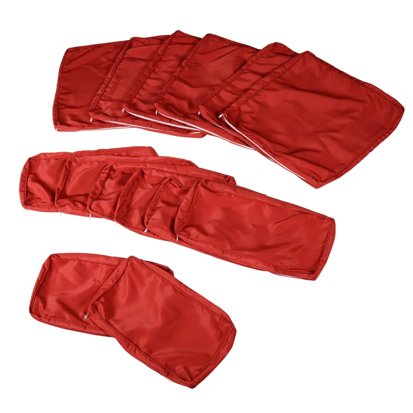14pc Patio Rattan Sofa Set Cushion Cover - Red