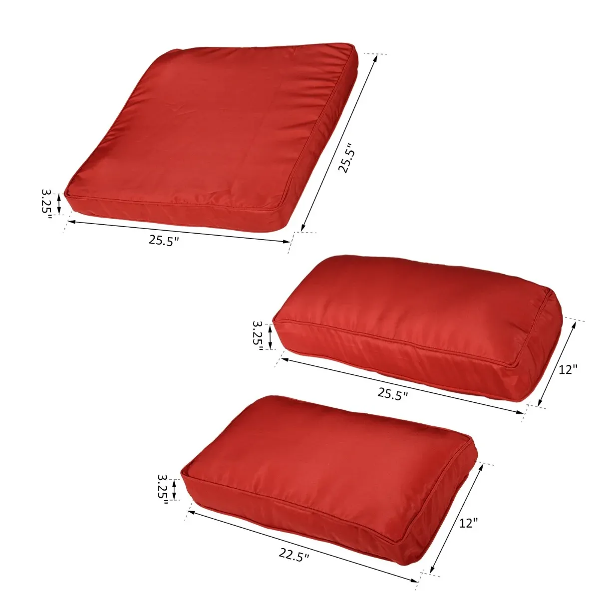 14pc Patio Rattan Sofa Set Cushion Cover - Red