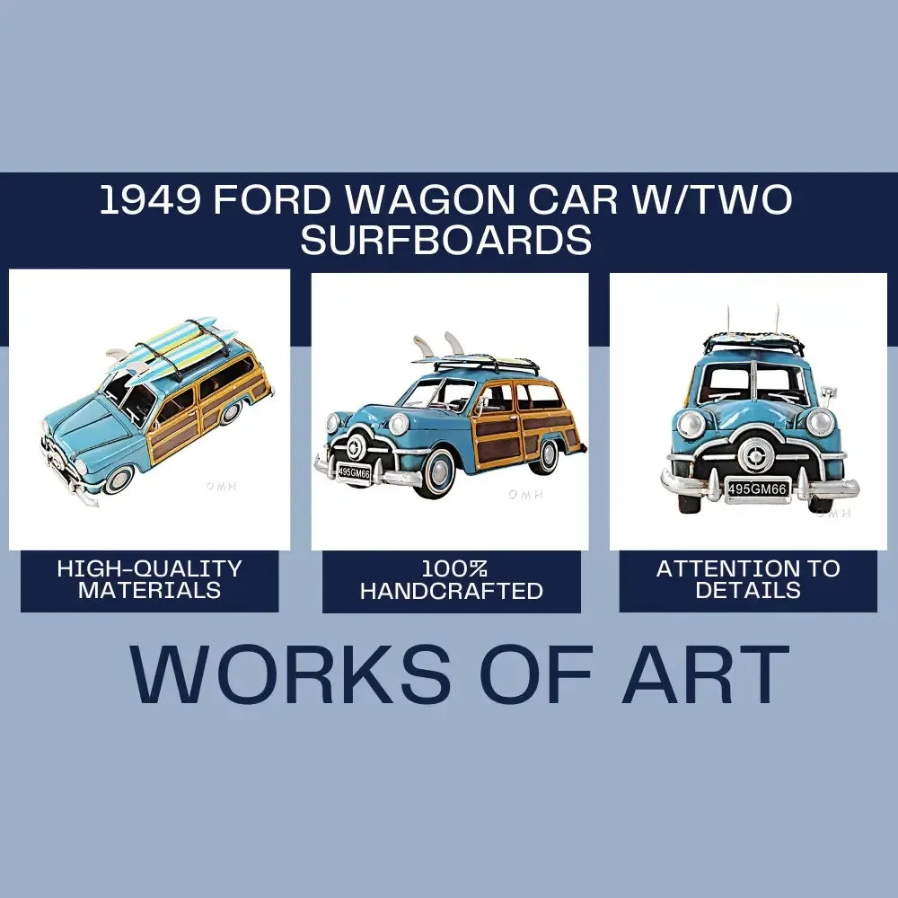 1949 Ford Wagon Car W/Two Surfboards