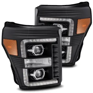 2011-2016 Ford Super Duty LUXX-Series LED Projector Headlights Black Alpha-Rex 880146
