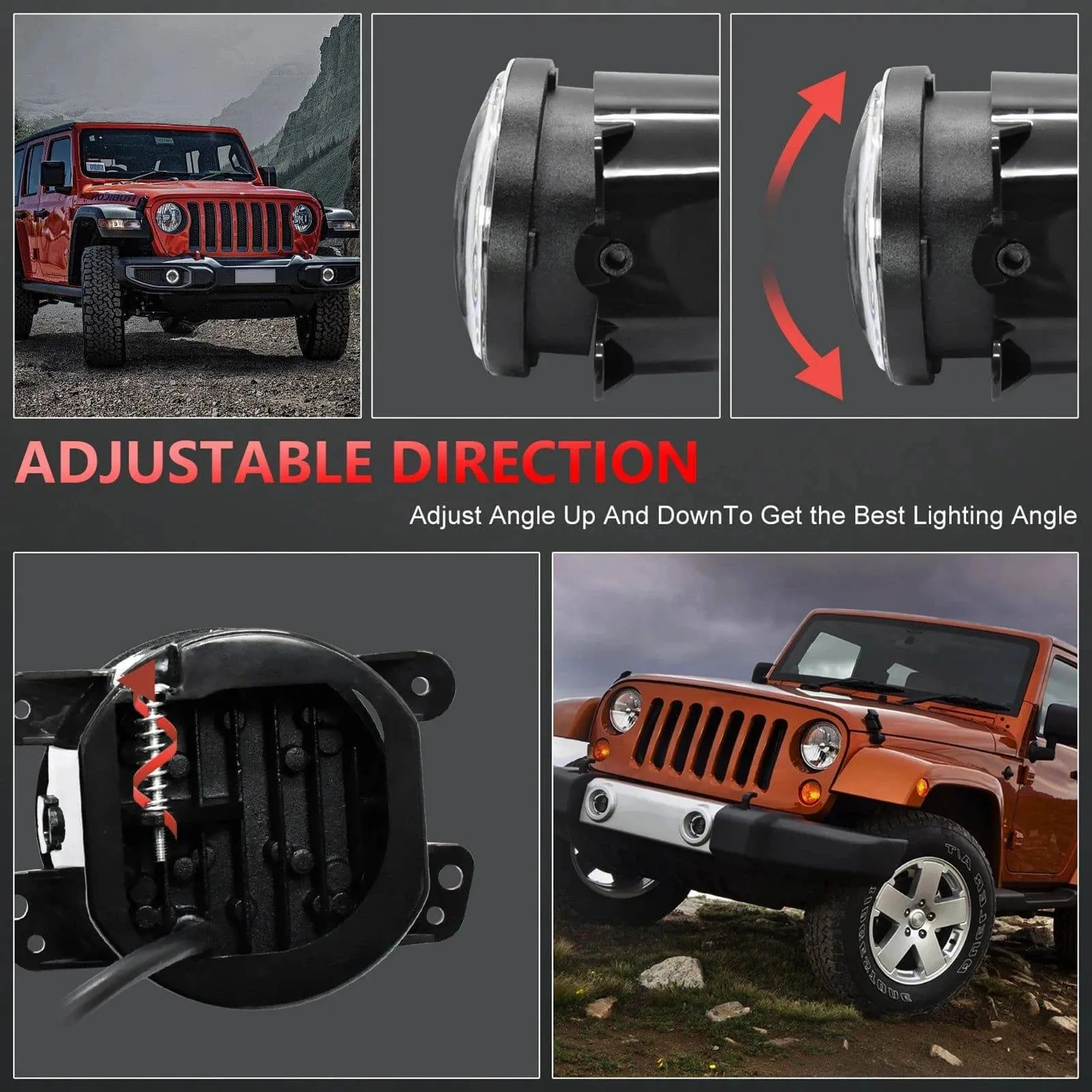 4 Inch 200W LED Fog Lights Car LED Fog Lights 20000LM Driving Bumper Lights Waterproof Replacement for Jeep Wrangler Off Road