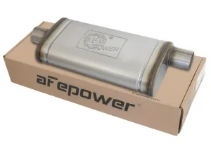 aFe MACHForce XP SS Muffler 2.5in Center Inlet / 2.5in Offset Outlet 18in L x 9in W x4in H Body