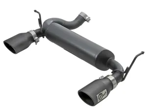 AFE Rebel Series Axle-Back Exhaust System (Black Tips): Jeep Wrangler JK 2007 - 2018 (3.6L & 3.8L V6)