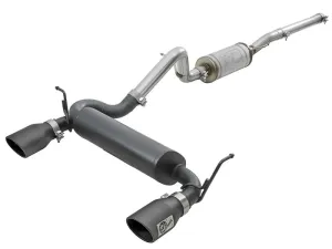 AFE Rebel Series Cat-Back Exhaust System (Black Tips): Jeep Wrangler JK 2007 - 2018 (3.6L & 3.8L V6)
