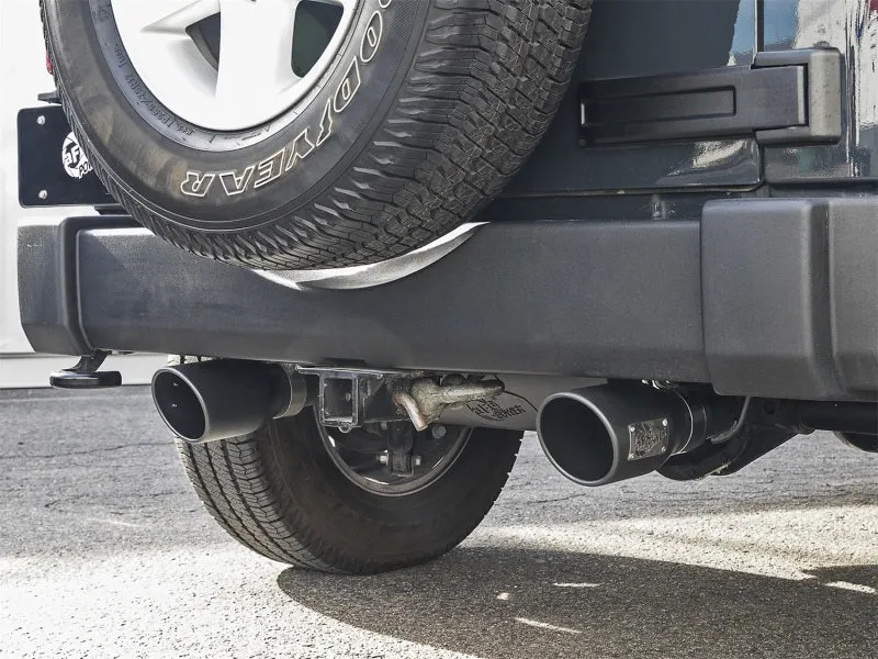 AFE Rebel Series Cat-Back Exhaust System (Black Tips): Jeep Wrangler JK 2007 - 2018 (3.6L & 3.8L V6)
