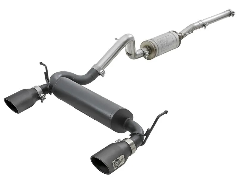 AFE Rebel Series Cat-Back Exhaust System (Black Tips): Jeep Wrangler JK 2007 - 2018 (3.6L & 3.8L V6)