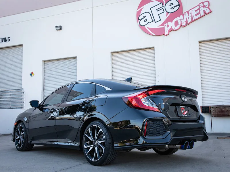 aFe Takeda 2.5in 304 SS Cat-Back Exhaust System w/ Blue Tips 2017  Honda Civic Si Sedan I4 1.5L (t)