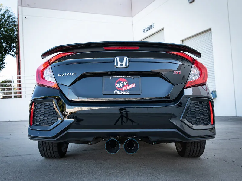 aFe Takeda 2.5in 304 SS Cat-Back Exhaust System w/ Blue Tips 2017  Honda Civic Si Sedan I4 1.5L (t)