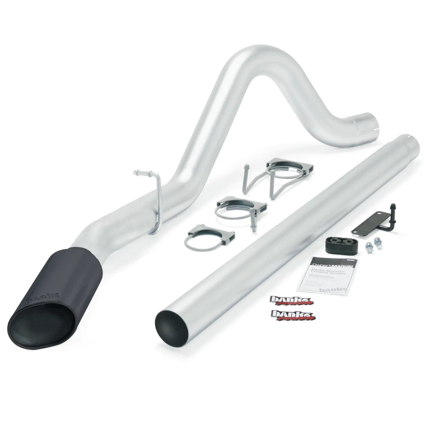 Banks Power 49781-B Monster Exhaust; Single; S/S-Black Tip-2008-10 Ford 6.4L; All Cab/Beds