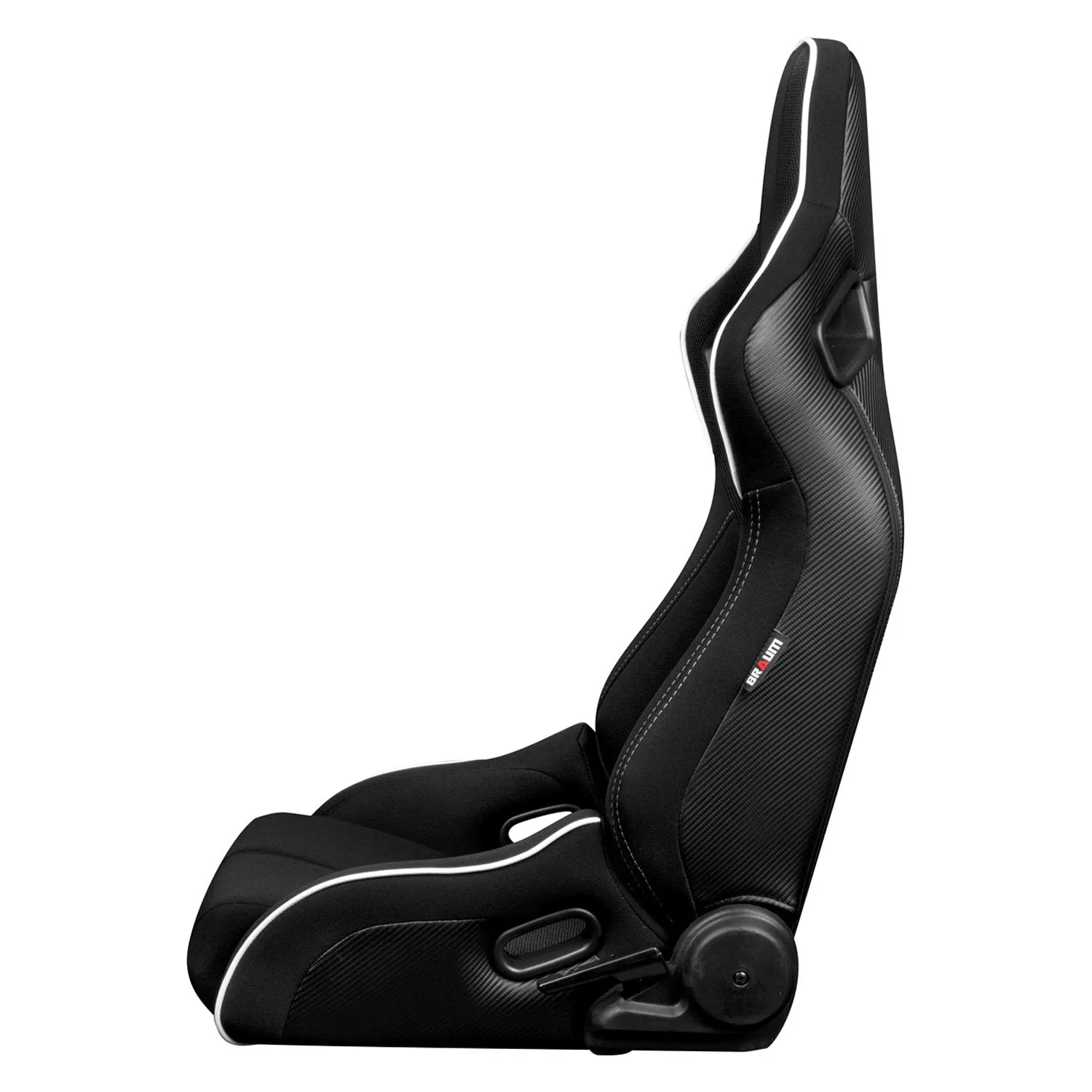 BRAUM Elite-R Racing Seats (Reclining - Black w/ White Piping) BRR1R-BFWP