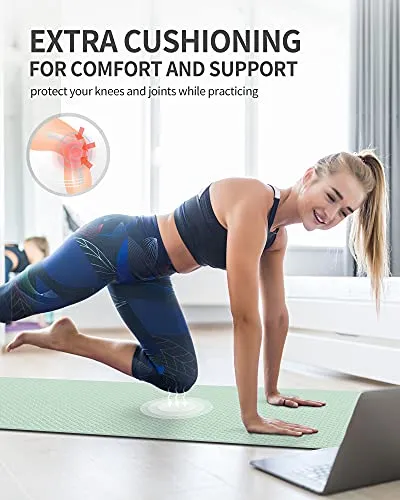 CAMBIVO Yoga Mat for Women Men Kids, Extra Thick Yoga Mat Double-Sided Non Slip, Professional TPE Yoga Mats, Workout Mat with Carrying Strap for Yoga, Pilates and Floor Exercises(Mint,Gray)