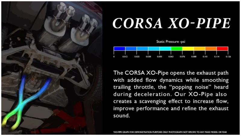 Corsa Performance Exhaust Crossover X Pipe 2.5" 16 Gauge Stainless Steel