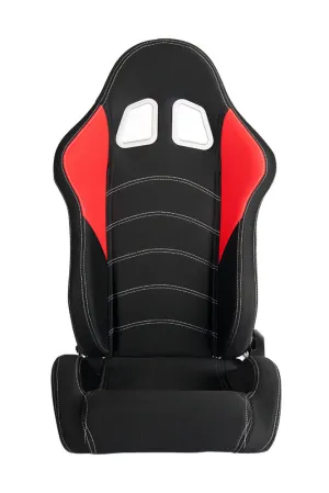 CPA1017 Black and Red Cloth Cipher Auto Racing Seats - Pair