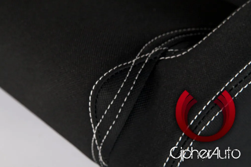 CPA1017 Black and Red Cloth Cipher Auto Racing Seats - Pair