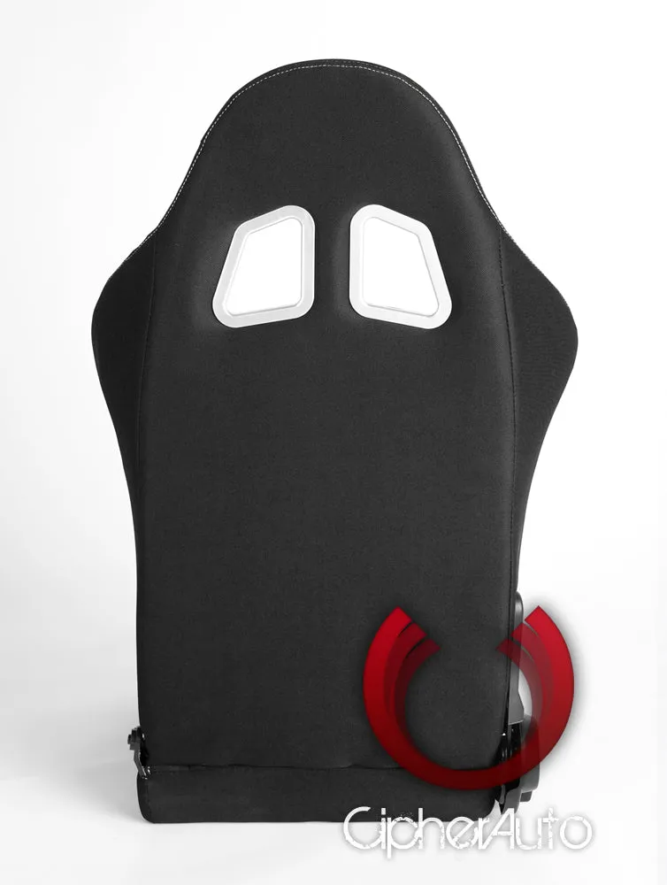 CPA1017 Black and Red Cloth Cipher Auto Racing Seats - Pair