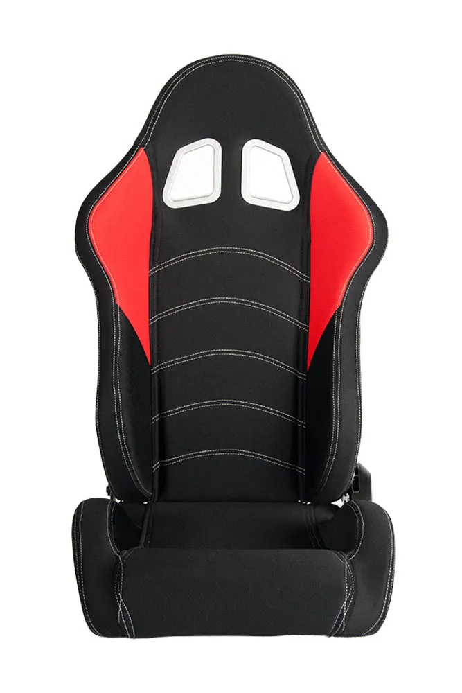 CPA1017 Black and Red Cloth Cipher Auto Racing Seats - Pair