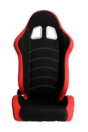 CPA1018 Red and Black Cloth Cipher Auto Racing Seats - Pair