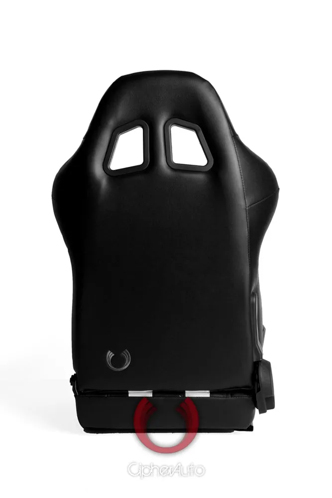 CPA1026 Black Leatherette w/ White Stripes Cipher Auto Racing Seats - Pair