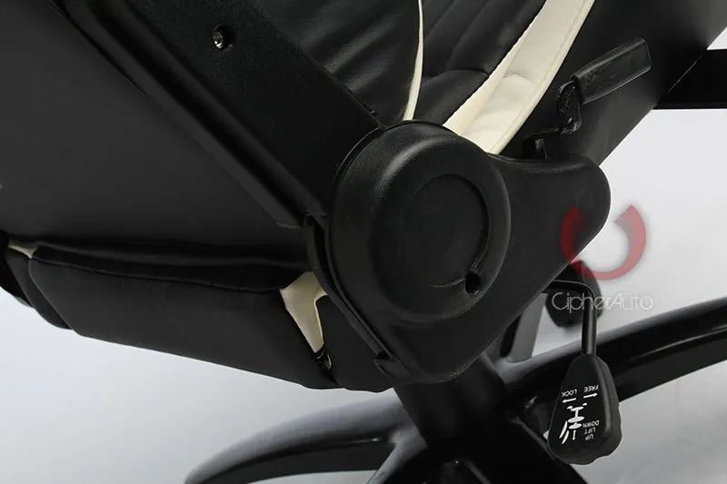 CPA5001 Black & White Leatherette Cipher Auto Office Racing Seat