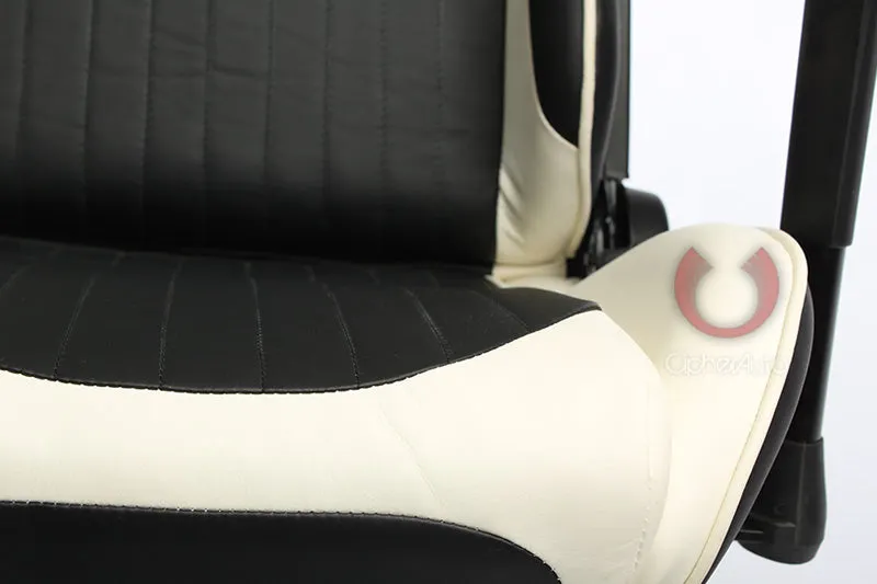 CPA5001 Black & White Leatherette Cipher Auto Office Racing Seat