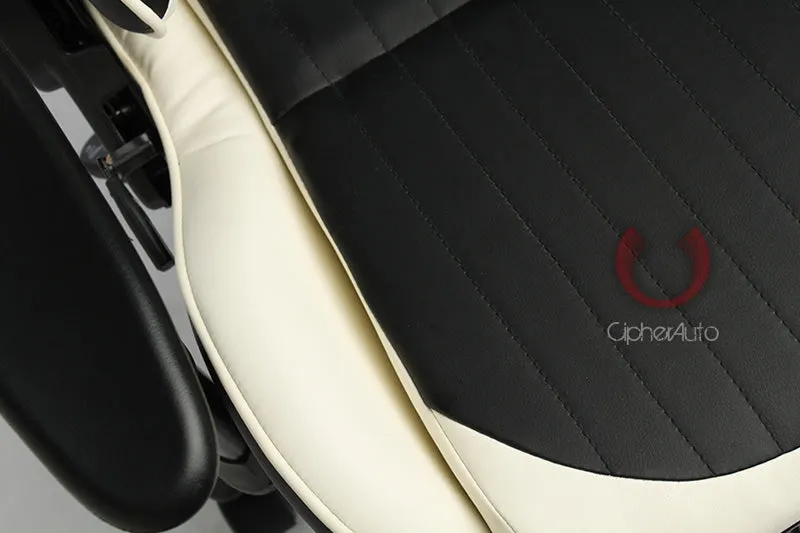 CPA5001 Black & White Leatherette Cipher Auto Office Racing Seat