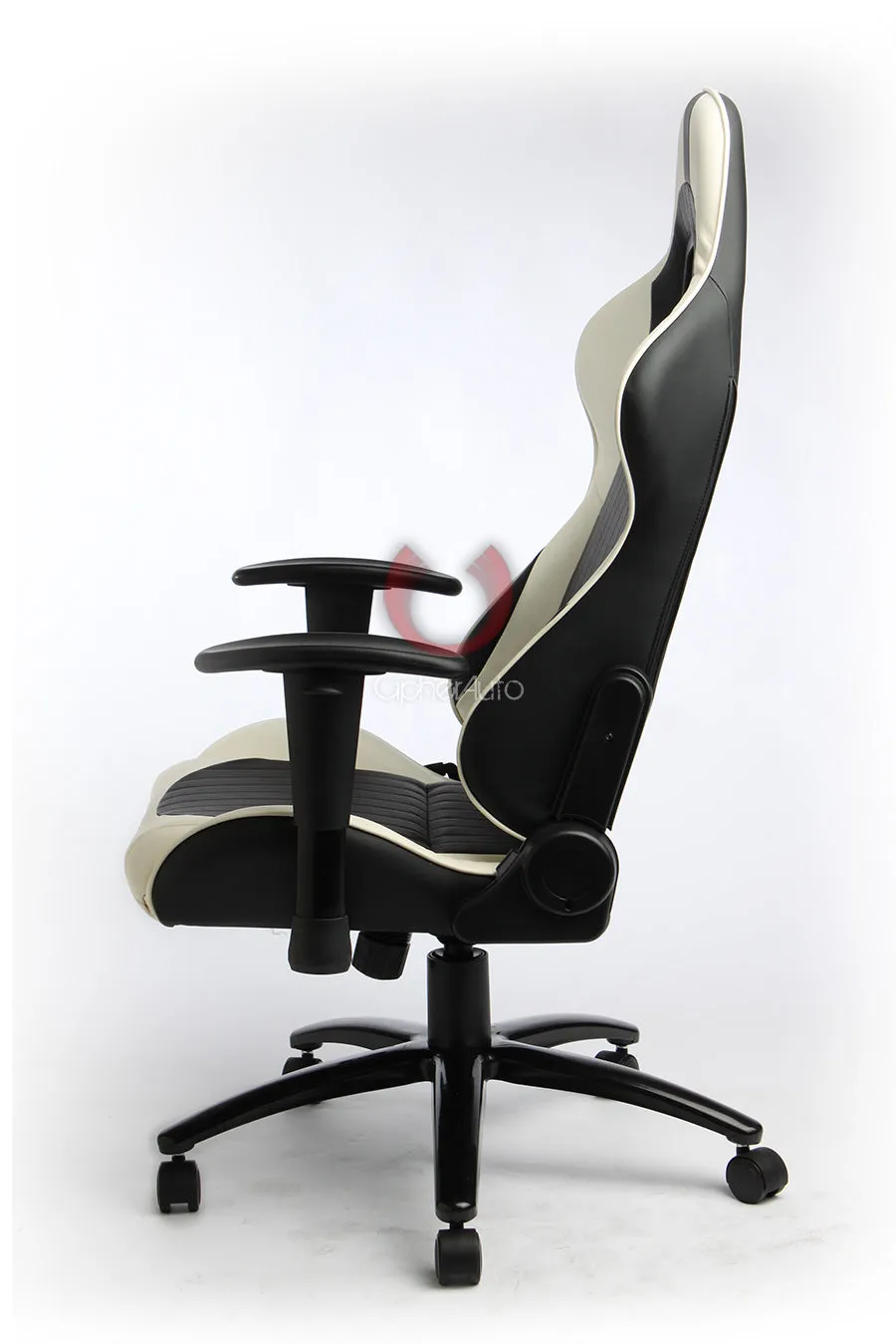 CPA5001 Black & White Leatherette Cipher Auto Office Racing Seat