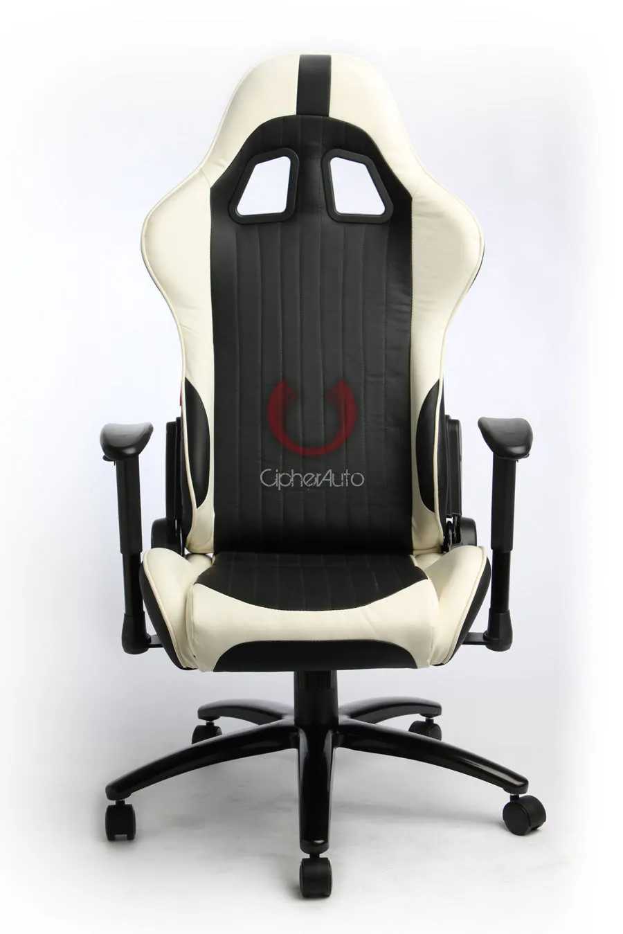 CPA5001 Black & White Leatherette Cipher Auto Office Racing Seat