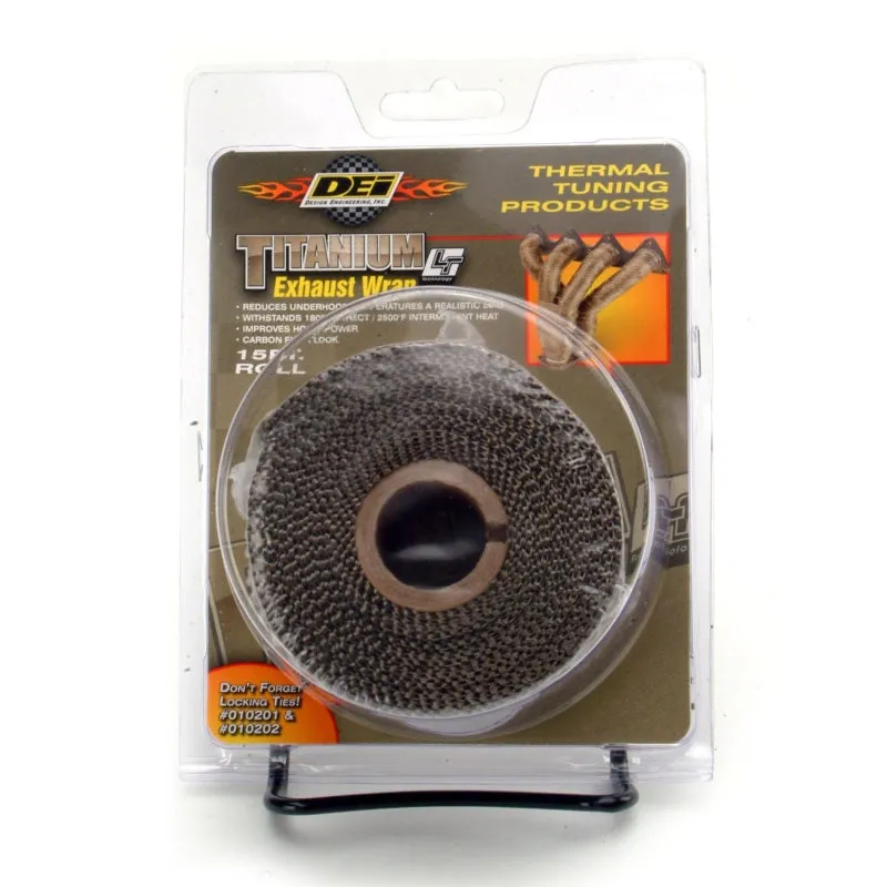 DEI Titanium Exhaust Wrap - 2 in Wide - 15 ft Roll - Woven Fiberglass - Titanium