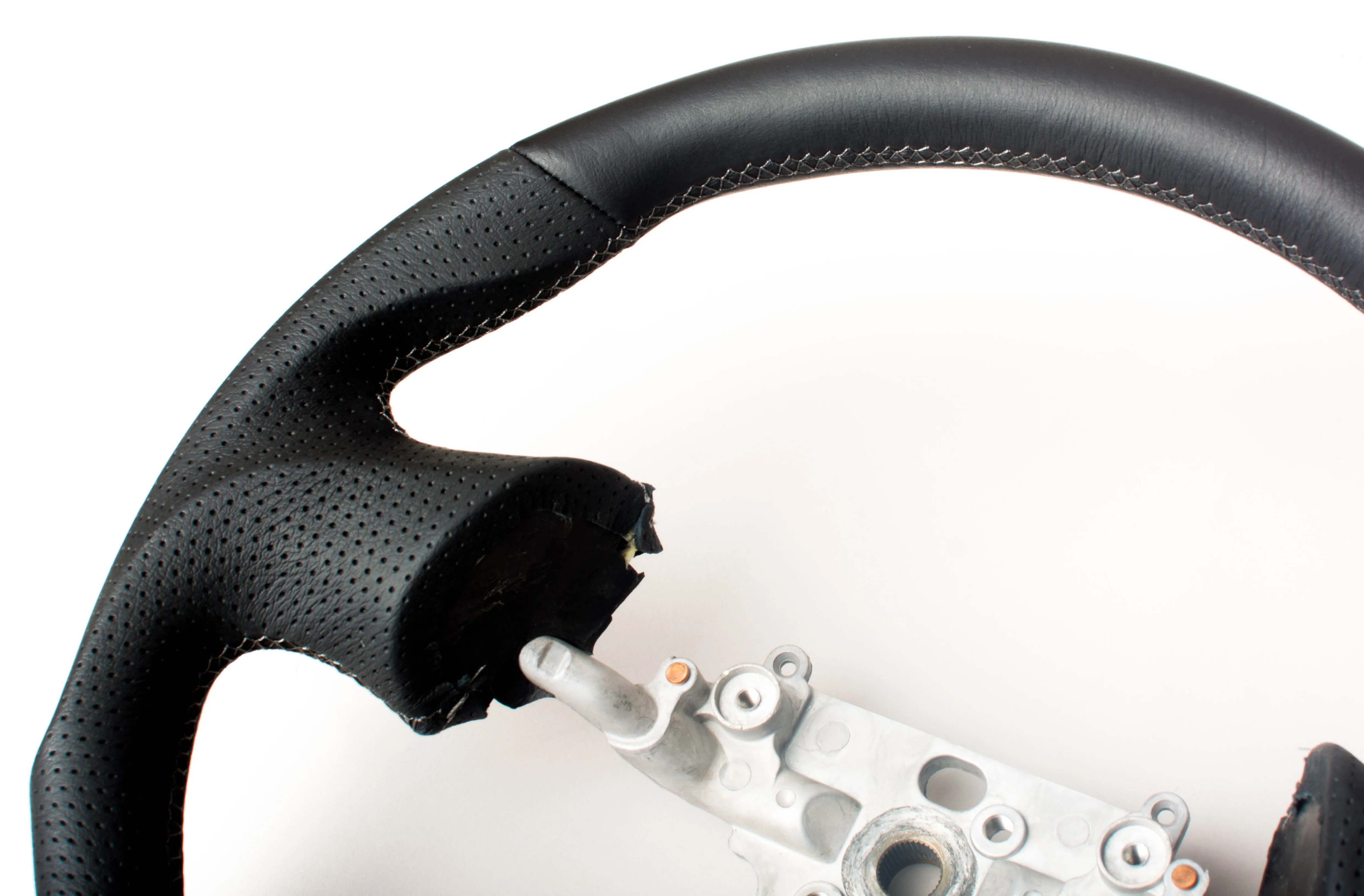 Enhanced Steering Wheel for Mazda Miata 1999-2004 NB Leather with Grey Stitching