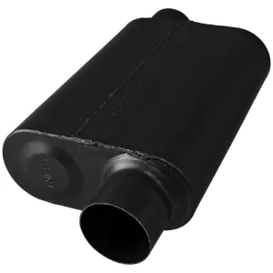 Flowmaster Super 44 Series Chambered Muffler - 3 in Offset Inlet - 3 in Offset Outlet - 13 x 9-3/4 x 4 in Oval Body - 19 in Long - Black Paint 843048