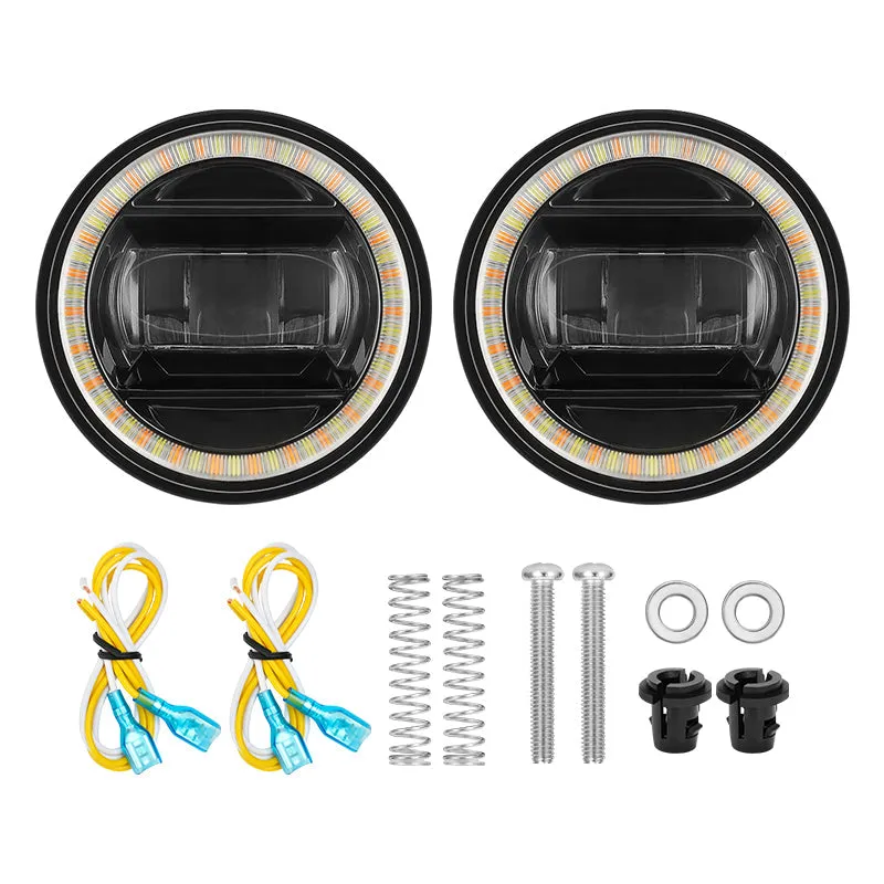 Fog Light Assembly With Halo Ring DRL/Turn Signals for 2007-2013 Toyota Tundra