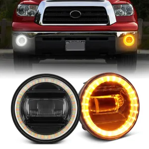 Fog Light Assembly With Halo Ring DRL/Turn Signals for 2007-2013 Toyota Tundra