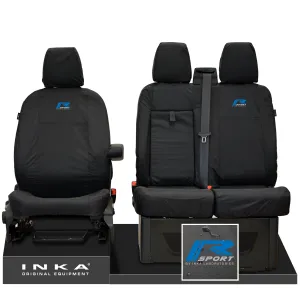 Ford Transit Custom INKA Front Set 1 2 Tailored Waterproof Seat Covers Black