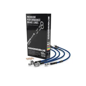 Goodridge Stainless Steel Brake Line Kit - 07-14 Toyota FJ Cruiser - Electric Blue - 21195-EB