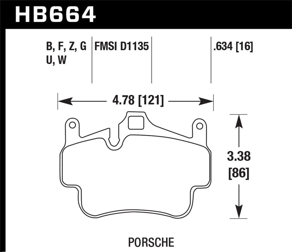 Hawk HPS Brake Pads Porsche Cayman (2007-2016) Rear Set HB665F.577