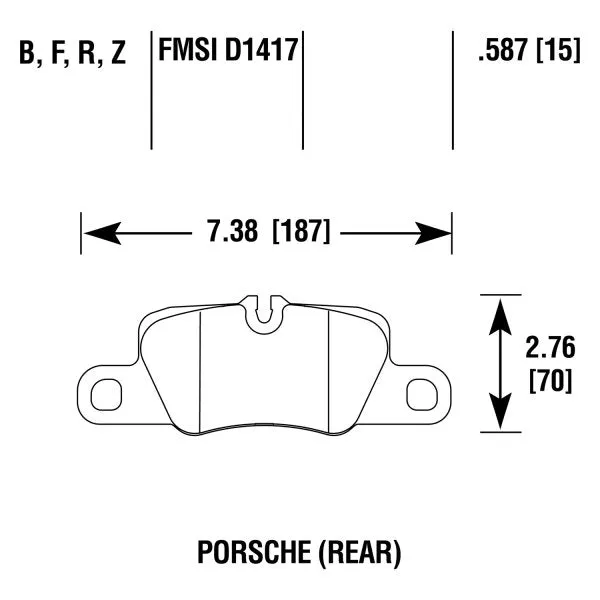 Hawk HPS Brake Pads Porsche Panamera (2010-2019) Rear Set HB807F.587
