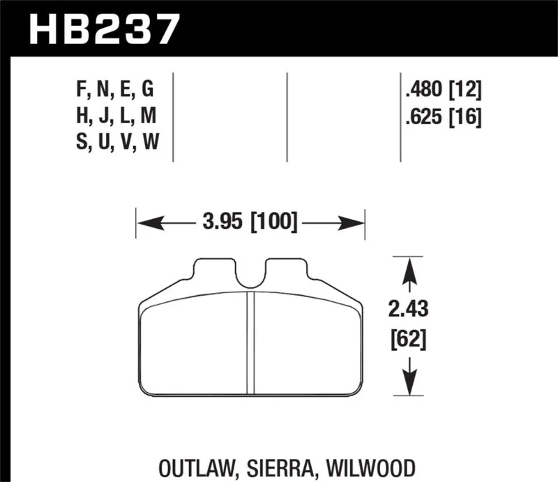 Hawk HPS Street Brake Pads - Wilwood BBK/Ap Racing/Outlaw - HB237F.480