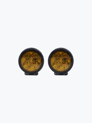 HJG 4 LED Cap Round Pair Foglight With Wireharness