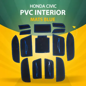 Honda Civic PVC Interior Mats Blue - Model 2012-2016