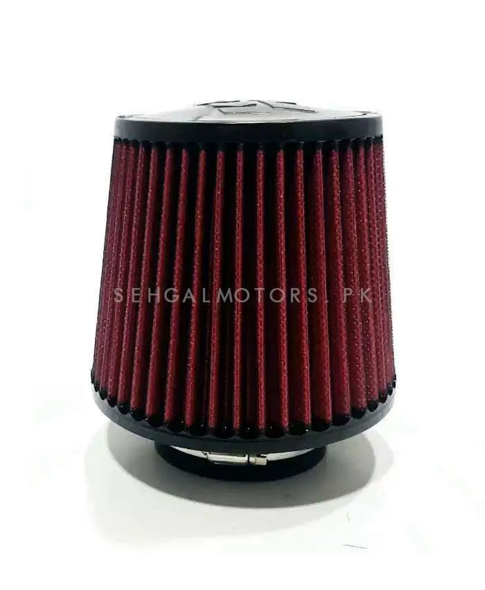 K&N Universal Cold Air Intake Filter - Red -  Universal Car Air Filter Vehicle Induction High Power Mesh | Auto Cold Air Hood Intake