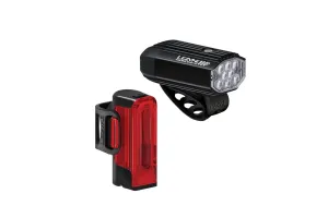 Lezyne Micro Drive 800  / Strip Drive 300  Pair - Satin Black/Black