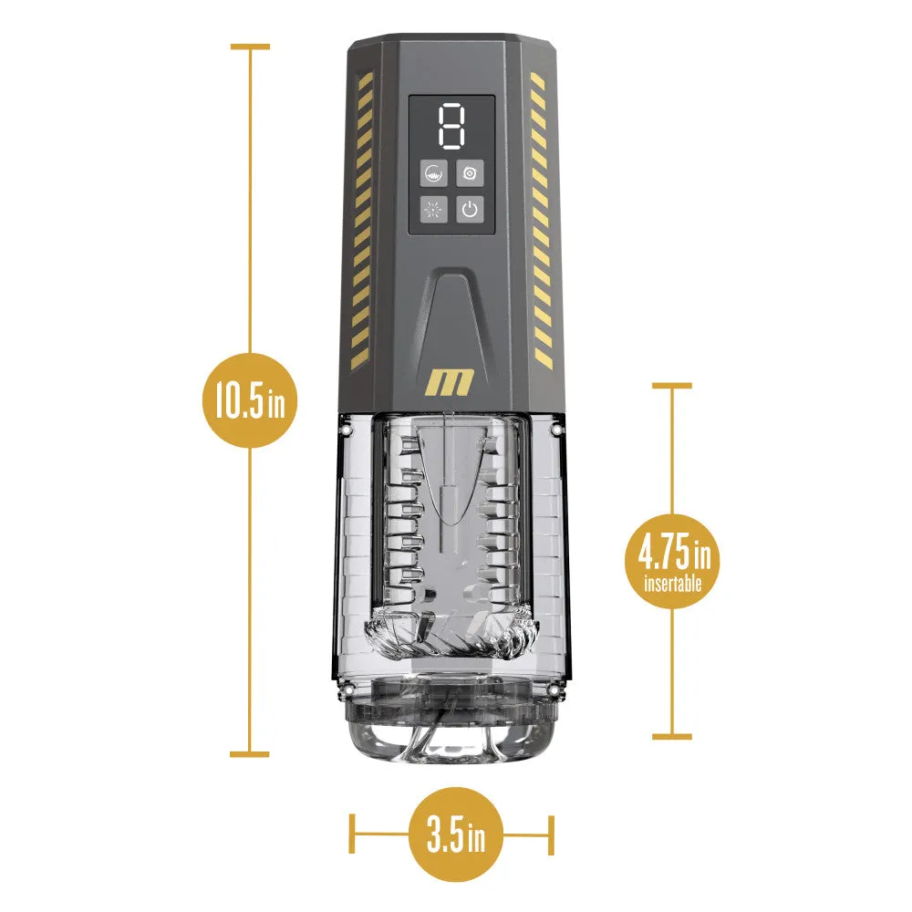 M For Men By Blush® | SpinMaster Pro – 360° Rotating, Vibrating & Stroking Automatic Male Masturbator With Turbo Boost – Gray
