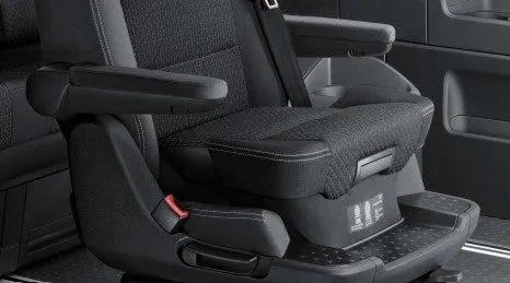 Multivan Single Captain's Chair for Rail System T6.1 Cloth With Integrated Child Booster Seat