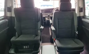 Multivan Single Captain's Chair for Rail System T6.1 Cloth With Integrated Child Booster Seat