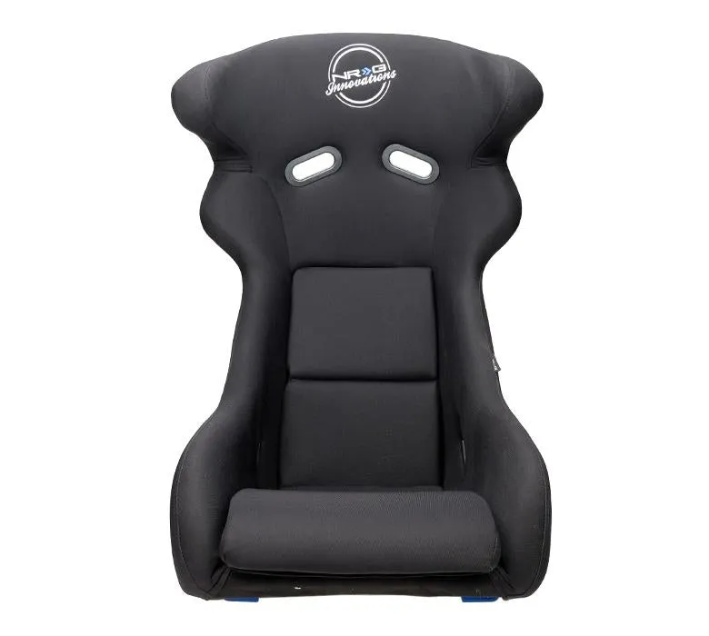 NRG Racing Simulator Race Seat - Fiber Glass White with Blue Side Mounts