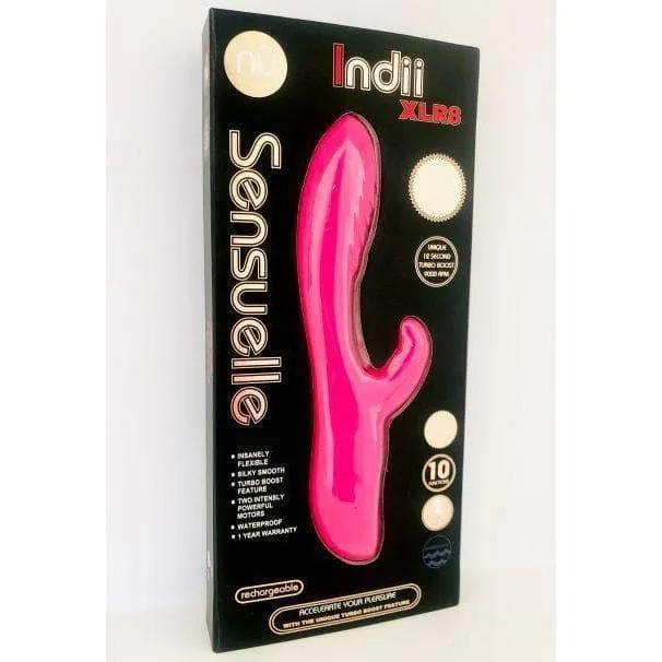 Nu Sensuelle Indii Xlr8 Pink 10 Function Rabbit Vibrator with Turbo Boost