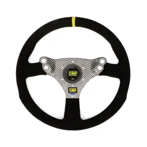 OMP 320 Hybrid S Racing Steering Wheel [Carbon Fiber / Dyneema] Black Suede