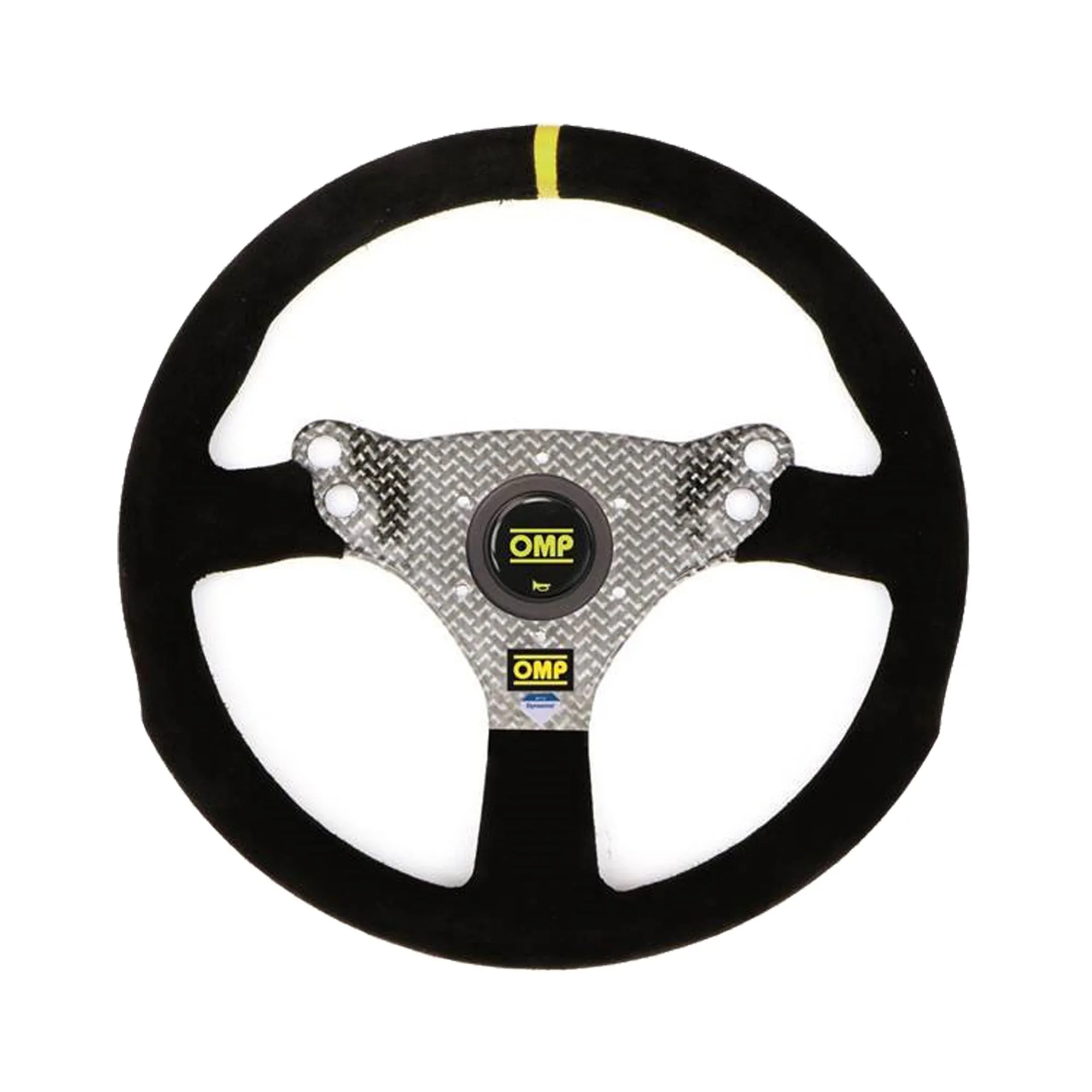 OMP 320 Hybrid S Racing Steering Wheel [Carbon Fiber / Dyneema] Black Suede