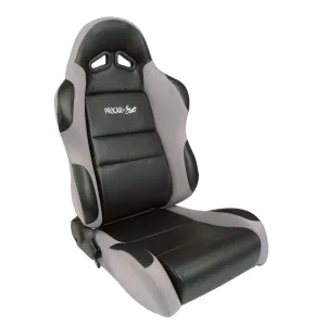 ProCar Sportsman Racing Seat - Right Side - Black Vinyl Inside - Gray Velour Wings and Bolsters