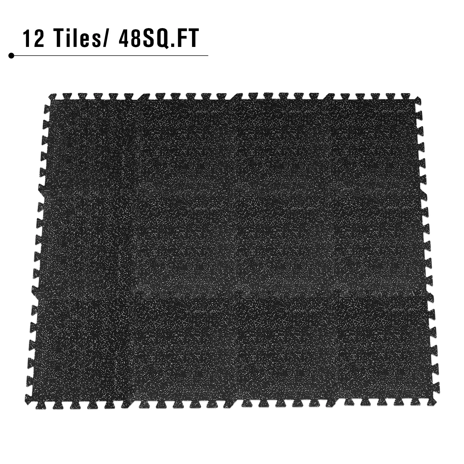 RitFit Rubber Flooring Gym Mats Interlocking Tiles 0.25'' Thickness